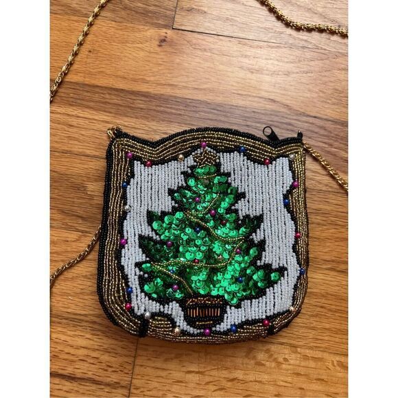Vintage 1990s Beaded Purse Christmas Tree - Picture 2 of 6